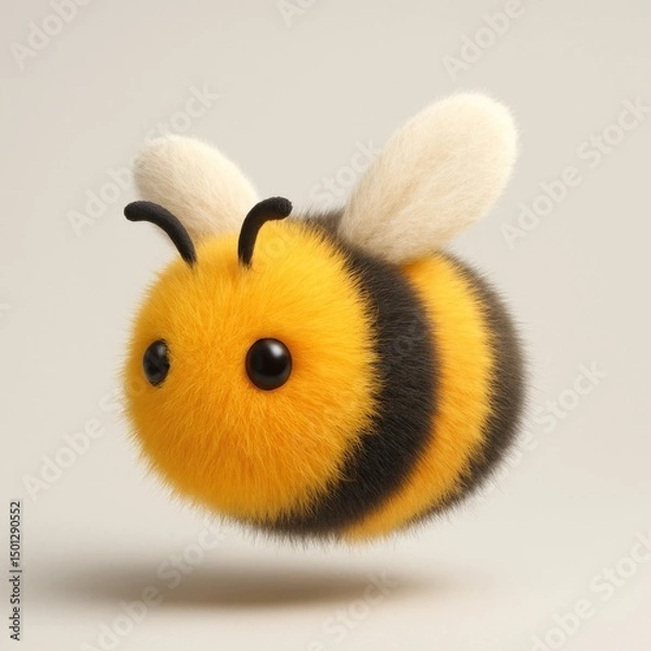 Obraz Cute fluffy bee illustration.