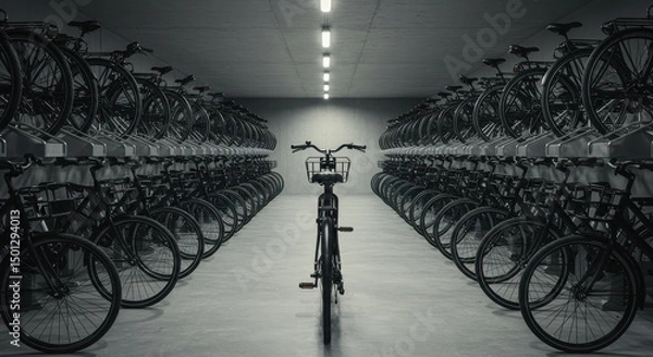 Fototapeta Urban bike storage facility