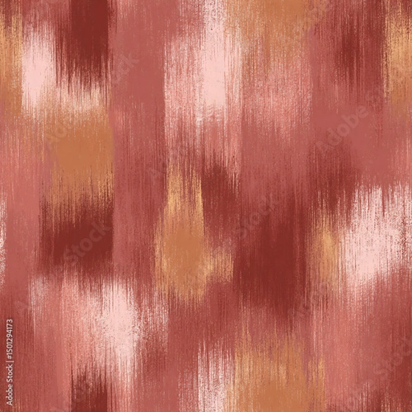 Fototapeta A red and brown brush stroke patterned background with a pink and gold color