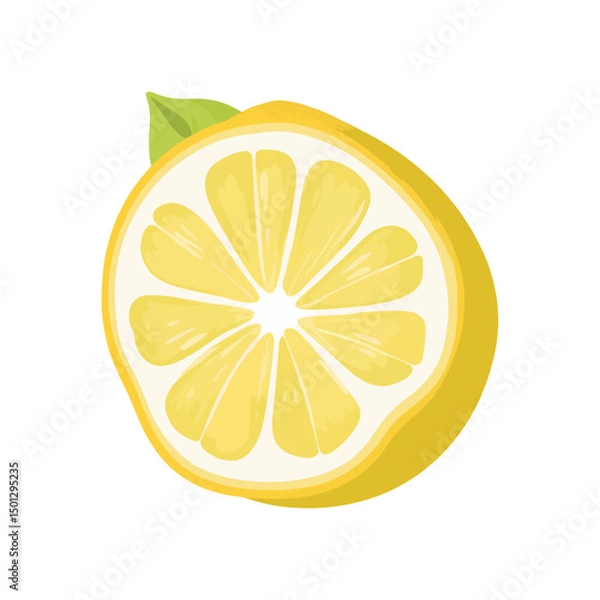 Fototapeta lemon slice isolated on white background