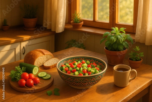 Obraz fresh vegetables in a bowl Generative AI	
