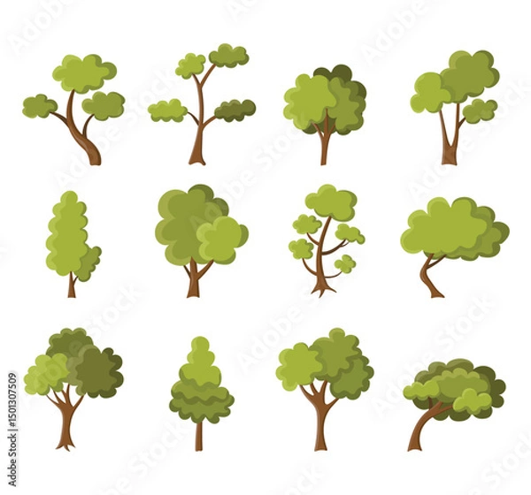 Obraz set of trees element vector illustration 