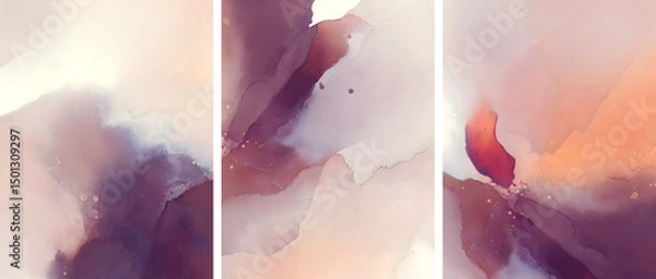 Obraz delicate watercolor composition with splash stains on a light background	
