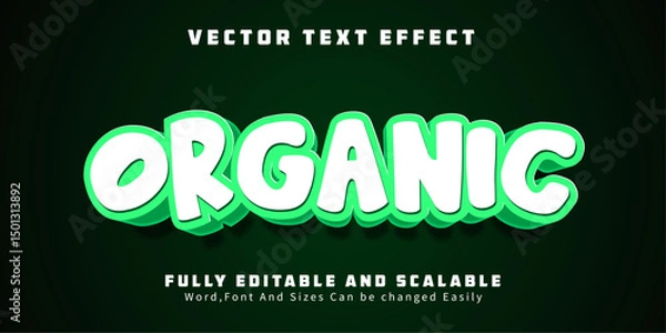 Fototapeta Organic text effect editable vegetable and garden text style