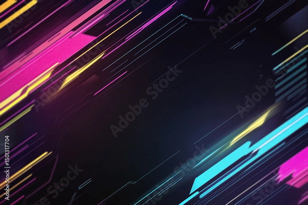 Obraz Digital Colored Neon Overlay with Vibrant Glowing Effects, Futuristic Light Patterns, and Abstract Color Transitions – Modern Cyberpunk Design for Creative and Artistic Projects