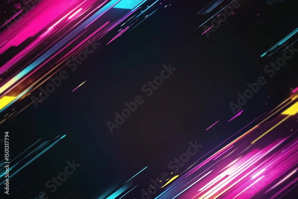 Obraz Digital Colored Neon Overlay with Vibrant Glowing Effects, Futuristic Light Patterns, and Abstract Color Transitions – Modern Cyberpunk Design for Creative and Artistic Projects