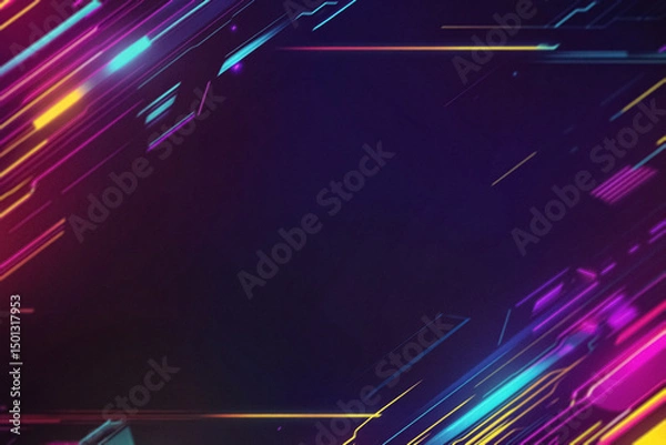 Obraz Digital Colored Neon Overlay with Vibrant Glowing Effects, Futuristic Light Patterns, and Abstract Color Transitions – Modern Cyberpunk Design for Creative and Artistic Projects