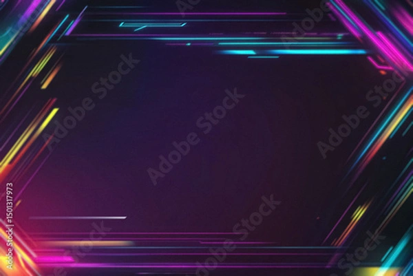 Obraz Digital Colored Neon Overlay with Vibrant Glowing Effects, Futuristic Light Patterns, and Abstract Color Transitions – Modern Cyberpunk Design for Creative and Artistic Projects