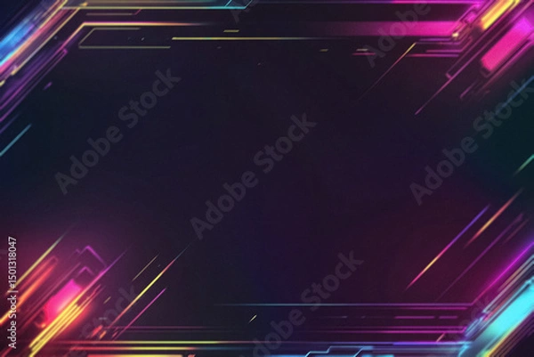 Obraz Digital Colored Neon Overlay with Vibrant Glowing Effects, Futuristic Light Patterns, and Abstract Color Transitions – Modern Cyberpunk Design for Creative and Artistic Projects