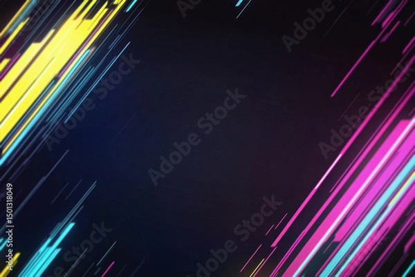 Obraz Digital Colored Neon Overlay with Vibrant Glowing Effects, Futuristic Light Patterns, and Abstract Color Transitions – Modern Cyberpunk Design for Creative and Artistic Projects