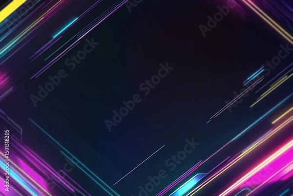 Obraz Digital Colored Neon Overlay with Vibrant Glowing Effects, Futuristic Light Patterns, and Abstract Color Transitions – Modern Cyberpunk Design for Creative and Artistic Projects