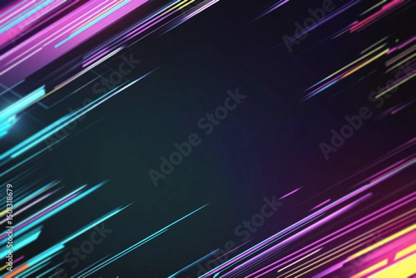 Obraz Digital Colored Neon Overlay with Vibrant Glowing Effects, Futuristic Light Patterns, and Abstract Color Transitions – Modern Cyberpunk Design for Creative and Artistic Projects