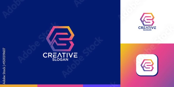 Obraz cb letter abstract monogram logo vector design