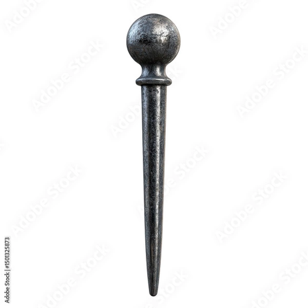 Obraz An aged metallic stake poised to pierce the darkness a silent sentinel of on transparent background
