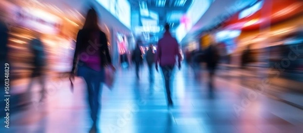 Obraz Blurred Motion in a Shopping Mall: Capturing the Energy of Retail