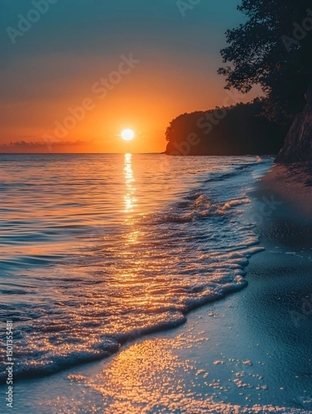 Obraz "Vintage Sunset Beach Landscape"