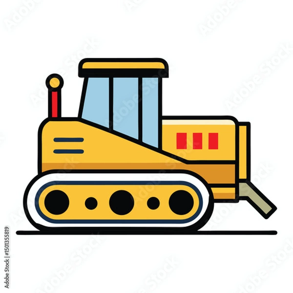 Fototapeta vector illustration of a Bullduzer truck