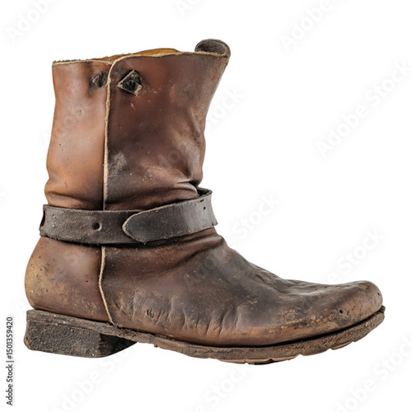 Obraz old medieval  boots isolated on transparent background