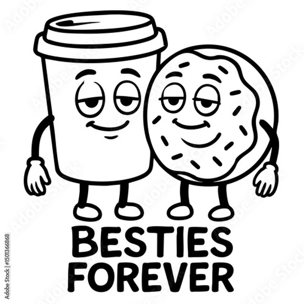 Fototapeta Coffee and Donut Besties