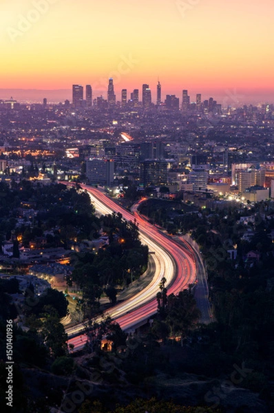 Obraz Downtown Los Angeles at sunset
