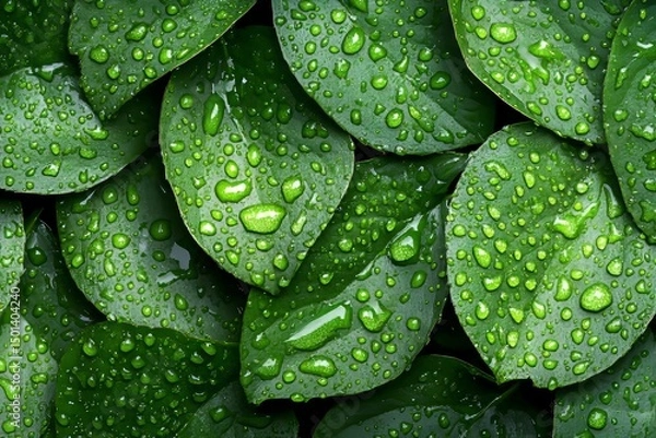 Obraz A dark green leaves. Generative AI