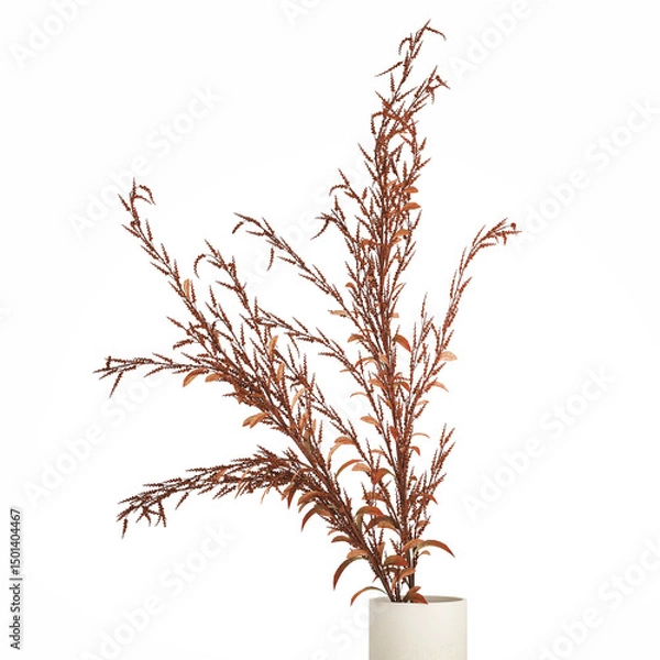 Fototapeta 3D illustration Bouquet Of Wild Flowers In Vase Lavender poppy isolated on white background