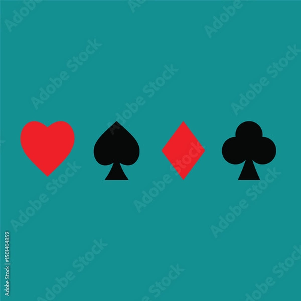 Obraz Playing card poker icon vector logo template illustration