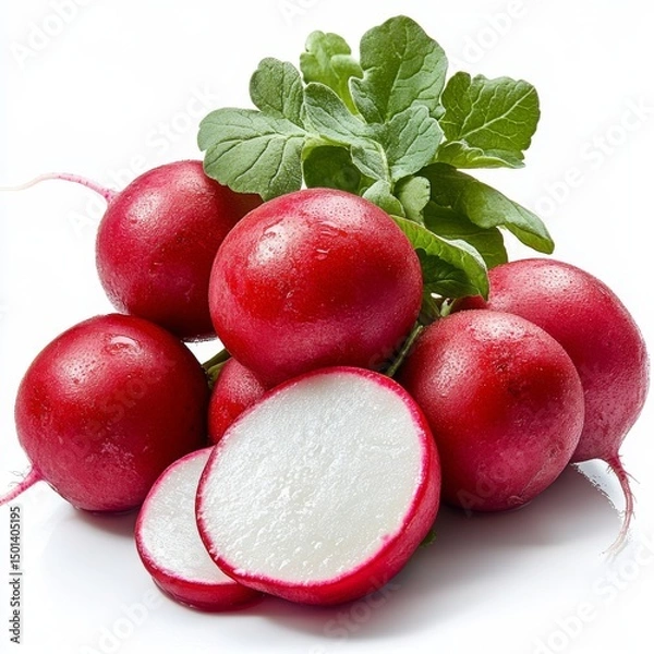 Obraz A fresh red radishes. Generative AI