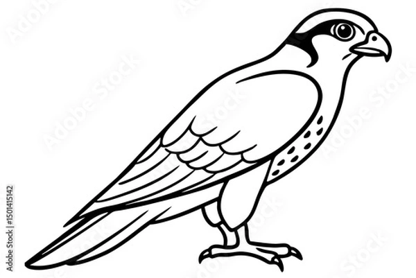 Obraz Falcon line art outline clean vector