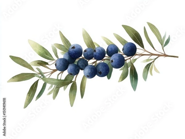 Fototapeta Juniper berries on a branch