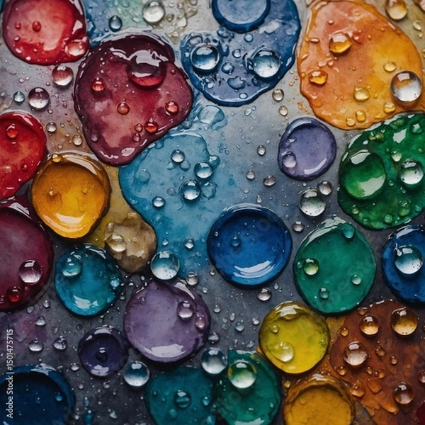 Obraz drops of water on a glass