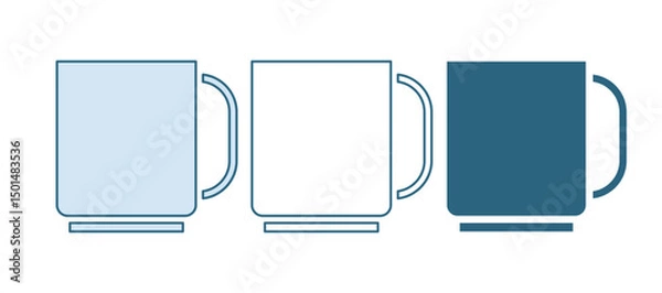 Fototapeta Blue Coffee cup icon isolated on white background. Tea cup. Hot drink coffee. Vector