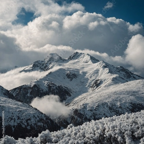 Obraz snowy mountain landscape