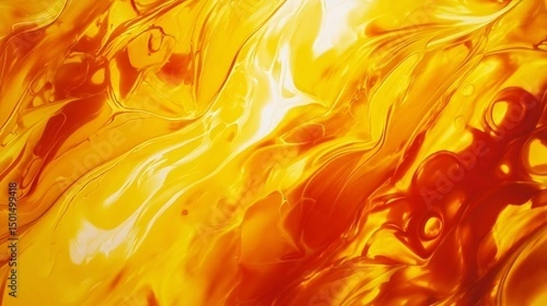 Obraz Summer Solstice: Abstract liquid art in solar colors illuminated from below