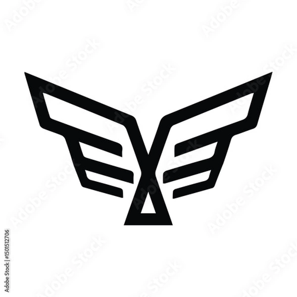 Obraz Modern Abstract Winged Symbol Logo.