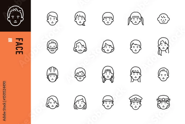 Obraz 顔のラインアイコン