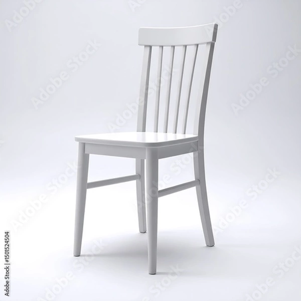 Fototapeta Simple and Elegant Wooden Chair Design for Modern Minimalist Interior Decoration Ideas