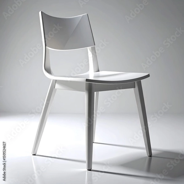 Fototapeta Modern Minimalist Design Chair for Contemporary Interiors with Elegant White Finish and Sleek Lines