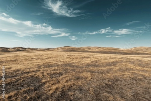 Fototapeta Arid Landscape Under a Partly Cloudy Sky