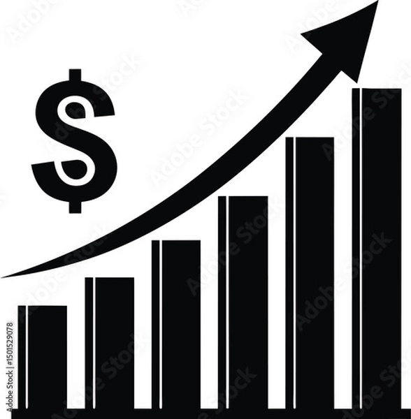 Fototapeta business graph with dollar sign