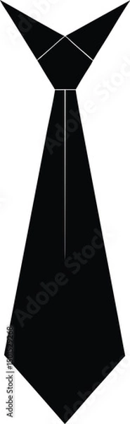 Obraz Tie silhouette on white background 
