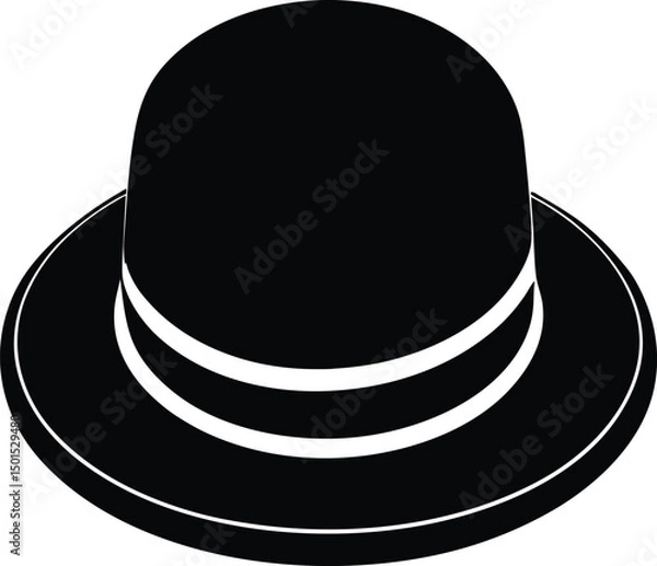 Fototapeta black and white hat with clipping path