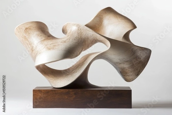 Obraz Abstract Wooden Sculpture In Fluid Motion