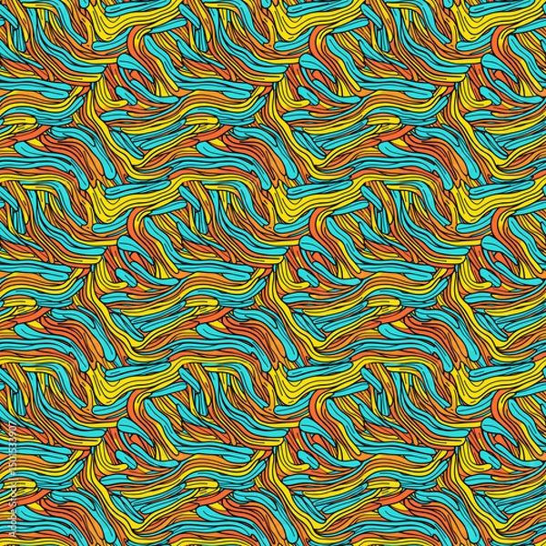 Fototapeta Abstract colorful lines seamless tileable pattern
