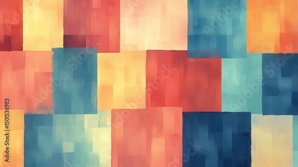 Obraz Abstract artwork showcasing a collection of colorful geometric squares