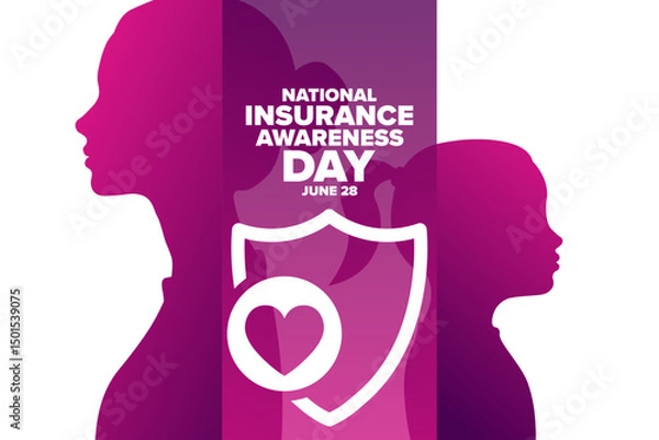 Obraz National Insurance Awareness Day. June 28. Holiday concept. Template for background, banner, card, poster with text. Vector EPS10 illustration.