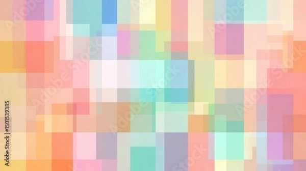 Obraz Abstract composition of overlapping transparent rectangles in pastel hues