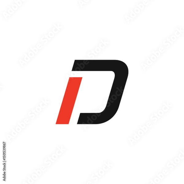 Fototapeta Letter D logo design. Initial D Abstract symbol.