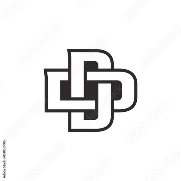 Fototapeta Letter D logo design. Initial D Abstract symbol.