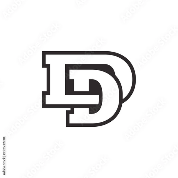 Fototapeta Letter D logo design. Initial D Abstract symbol.